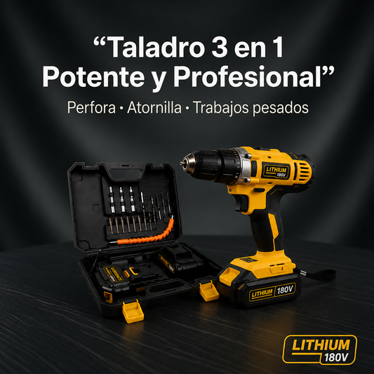Taladro Percutor Inalámbrico 180V Profesional