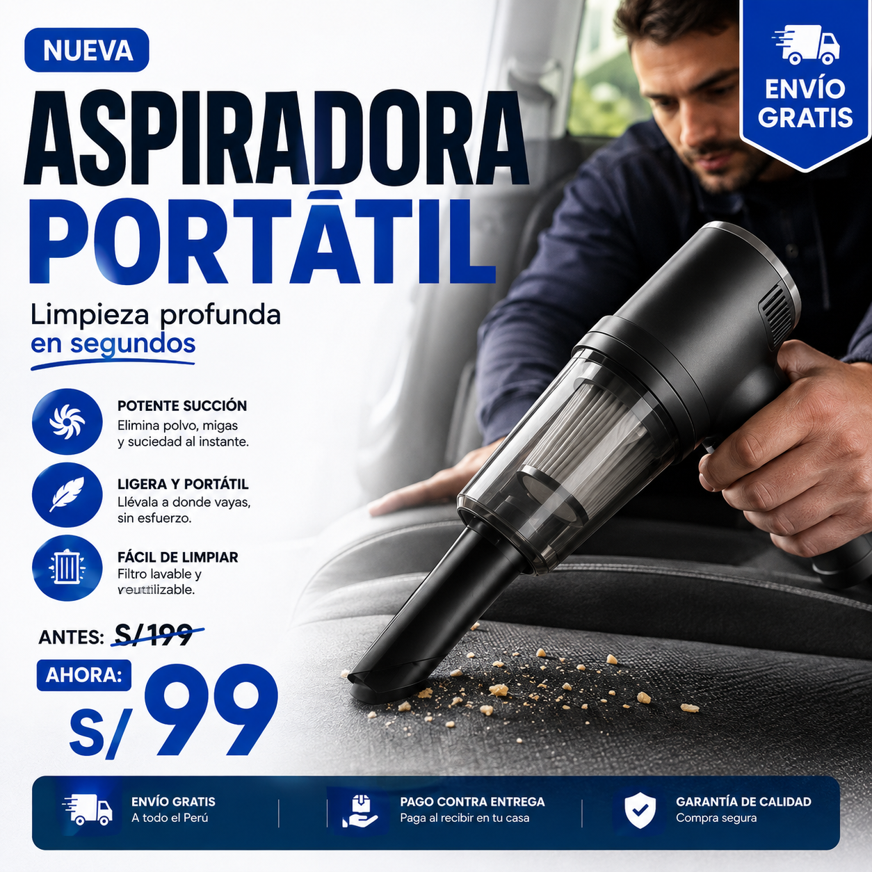 Aspiradora Portátil 3 en 1